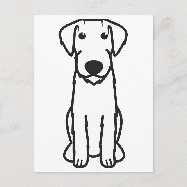 Carte Postale Dessin de Chien À poils durs allemand (Devant)