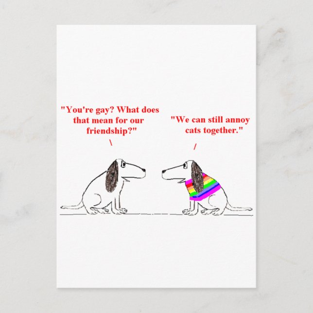 Carte Postale Dessin de chien gay 45 (Devant)