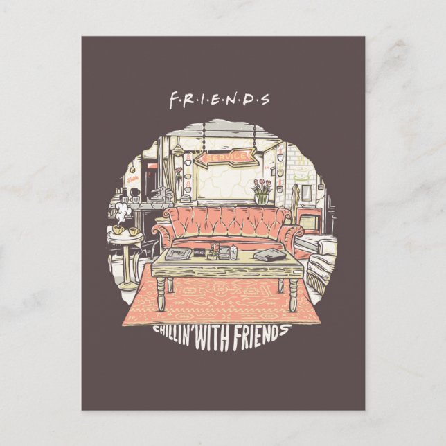 Carte Postale Dessin de Chillin avec AMIS™ (Devant)