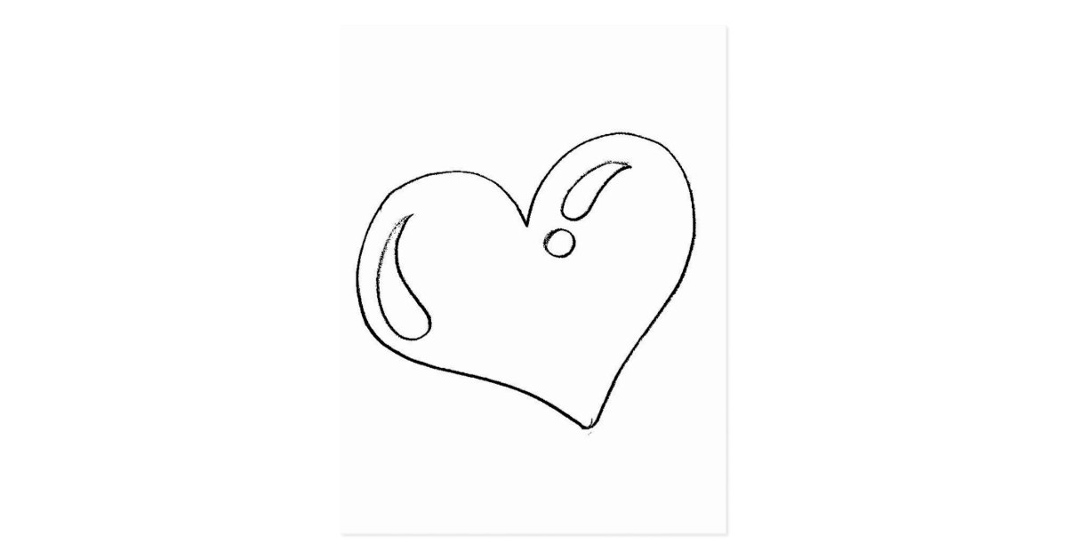 Carte Postale Dessin De Coeur Pour Imprimer Et Peindre Zazzle Ca