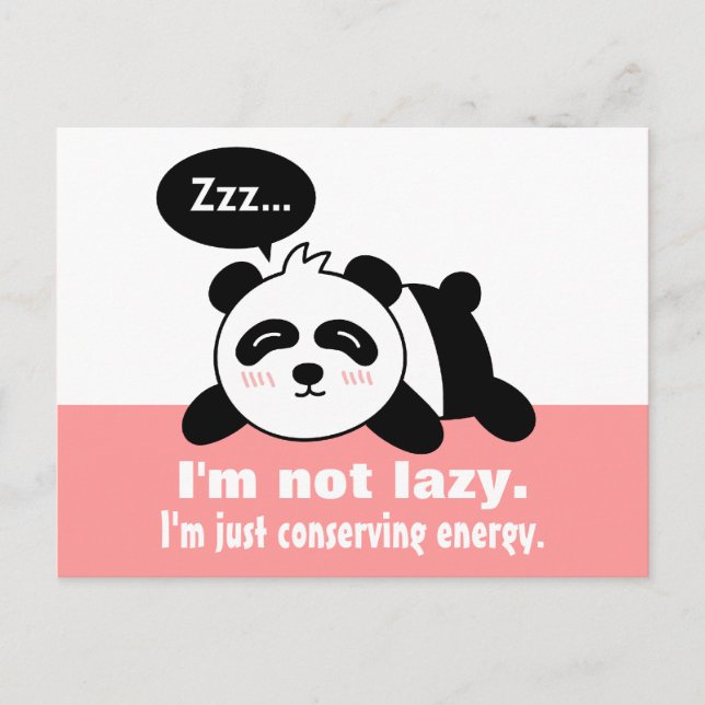 Carte Postale Dessin de Cute and Lazy Panda (Devant)