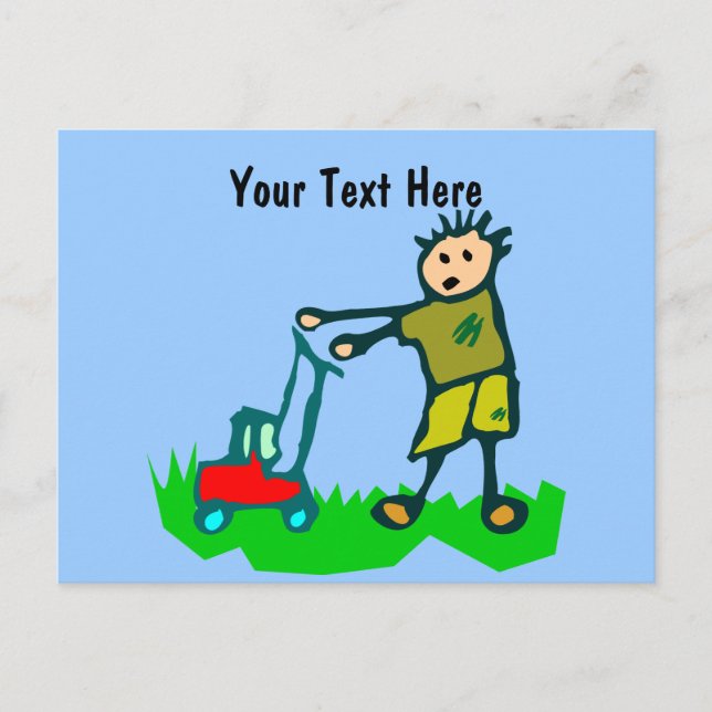 Carte Postale Dessin de dessin de l'homme de moulage de l'herbe (Devant)