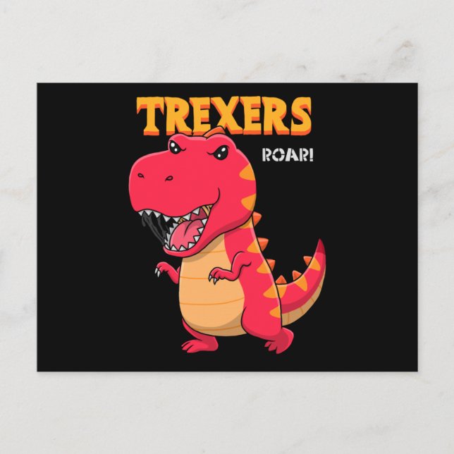 Carte Postale Dessin de dinosaure cool (Devant)
