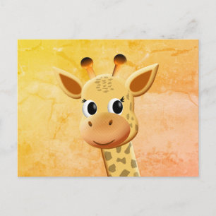 Carte Postale Dessin de Giraffe Bébé mignonne