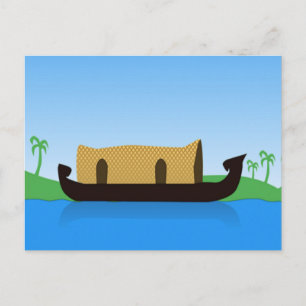 Carte Postale Dessin de kérala Houseboat