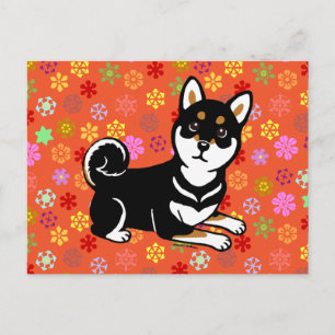 Carte Postale Dessin de Kuro Shiba Inu