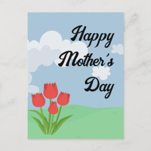 Carte Postale Dessin de la Fête des Mères tulip coloré