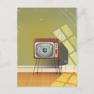 Carte Postale Dessin de la télévision vintage