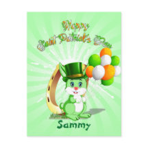 Dessin de lapin vert de Saint Patrick