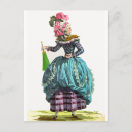 Carte Postale Dessin de mode en français Purple & Blue Regent