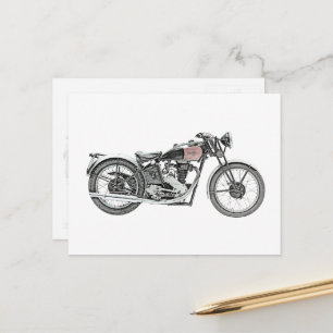 Carte Postale Dessin de moto Excelsior Warrior vintage 1938