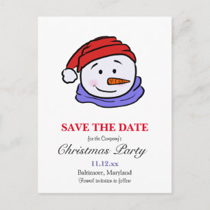 Carte Postale Dessin de motoneige amusant Fête de Noël