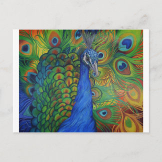 Carte Postale Dessin de paon