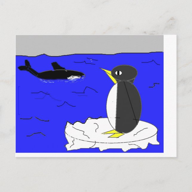 Carte Postale Dessin de pingouin (Devant)
