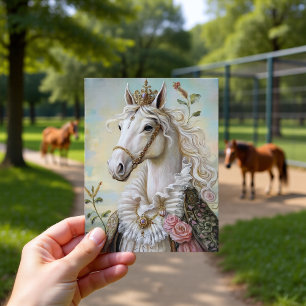 Carte Postale Dessin de portrait royal de guerre de cheval baroq