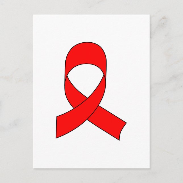 Carte Postale Dessin de ruban rouge (Devant)