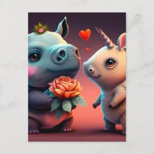 Carte Postale Dessin de Saint Valentin sur mesure