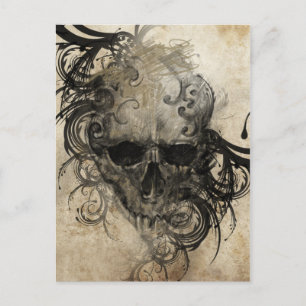 Carte Postale Dessin De Tatouage, Illustration Faite À La Main