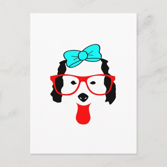 Carte Postale Dessin de tête de chien drôle mignon (Devant)