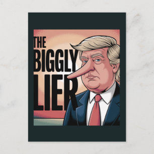 Carte Postale Dessin de Trump gros menteur