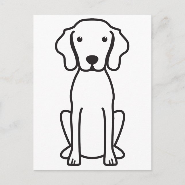 Carte Postale Dessin de Vizsla Chien (Devant)