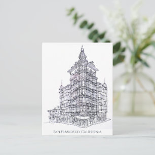 Carte Postale Dessin d'encre Columbus Tower, San Francisco, CA