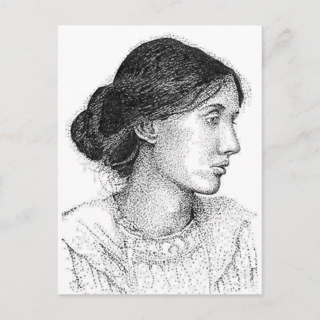 Carte Postale Dessin d'encre de Virgina Woolf 2004 (Devant)