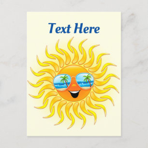 Carte Postale Dessin d'été avec lunettes de soleil
