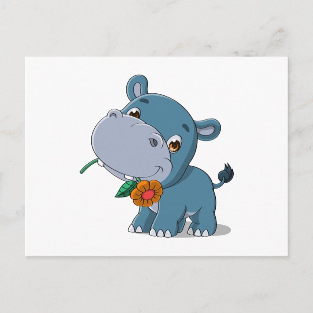 Carte Postale Dessin d'Hippo (Devant)