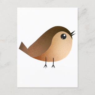 Carte Postale Dessin d'Oiseau de Bruant