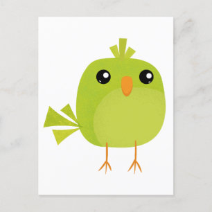 Carte Postale Dessin d'oiseau vert