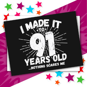 Carte Postale Dessin drôle et sarcastique pour 91 ans, meme pour