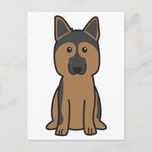 Carte Postale Dessin du chien berger allemand