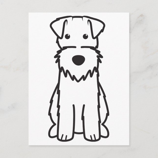 Carte Postale Dessin du chien de Terrier Fox Wire (Devant)