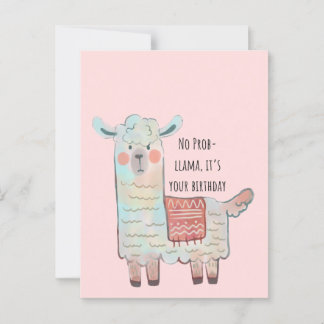 Carte Postale Dessin d'un lama mignon et d'un animal alpaga