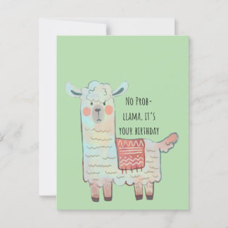 Carte Postale Dessin d'un lama mignon et d'un animal de type alp