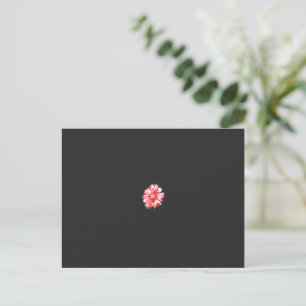 Carte Postale dessin d'une fleur rouge sur un arrière - plan bla
