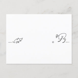 Carte Postale Dessin En Ligne Whimsique D'Un Chien Jouant À Un P