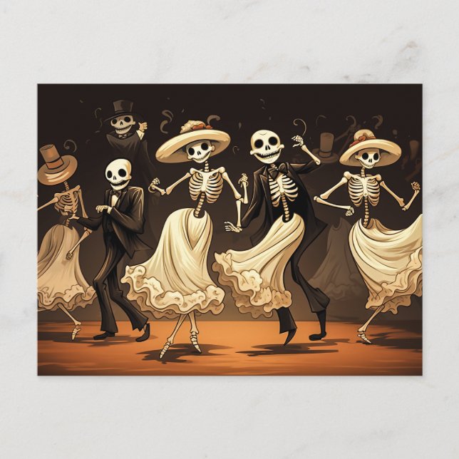 Carte Postale Dessin Halloween Swing Dance (Devant)
