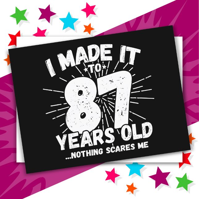 Carte Postale Dessin humoristique sarcastique de 87 ans - Cadeau (Créateur téléchargé)