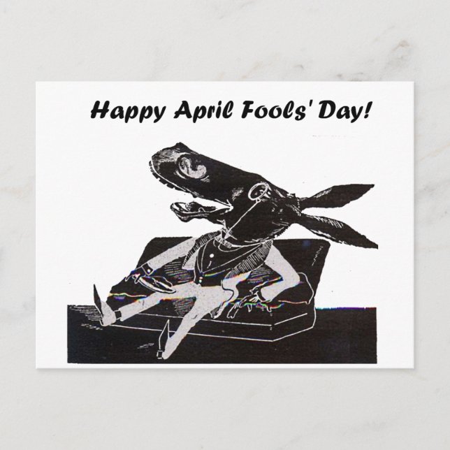 Carte Postale Dessin humoristique sur Donkey de April Fools (Devant)