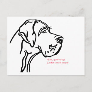 Carte Postale dessin minimaliste de Grand Danois
