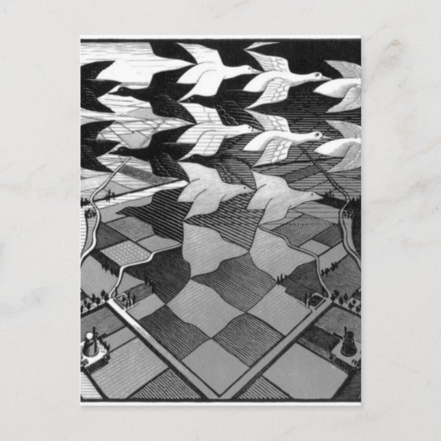 Carte Postale Dessin original "jour et nuit" (Devant)