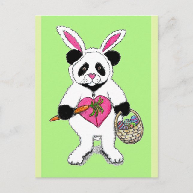 Carte Postale Dessin Panda Easter Bunny (Devant)