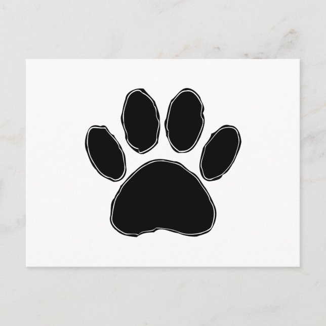 Carte Postale Dessin Paw Chien En Noir (Devant)