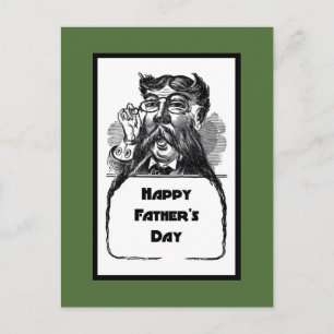 Carte Postale Dessin rétroactif Vintage de Fête des pères heureu