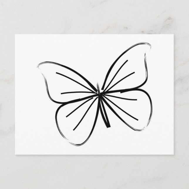 Carte Postale Dessin simple de ligne papillon (Devant)