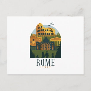 Carte Postale Dessin Skyline Rome