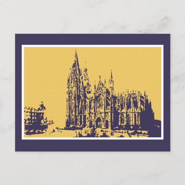 Carte Postale Dessin vectoriel Cathédrale de Cologne (Kölner Dom (Devant)