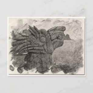 Carte Postale Dessin vintage d'un dragon de Halong Bay, Vietnam